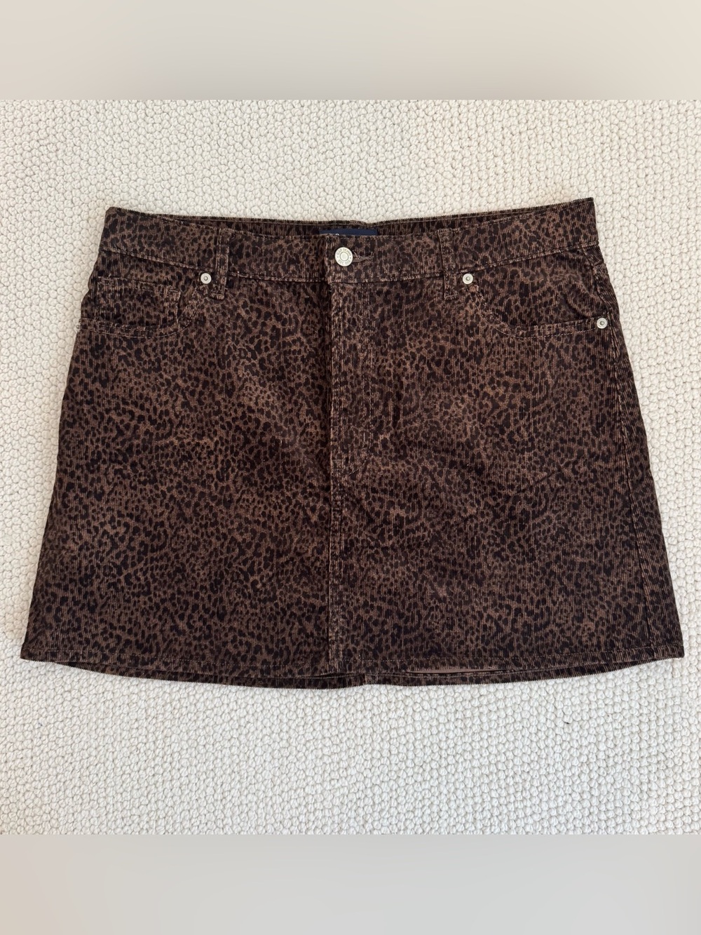 GAP Brown and Black Animal Print Mini Skirt
